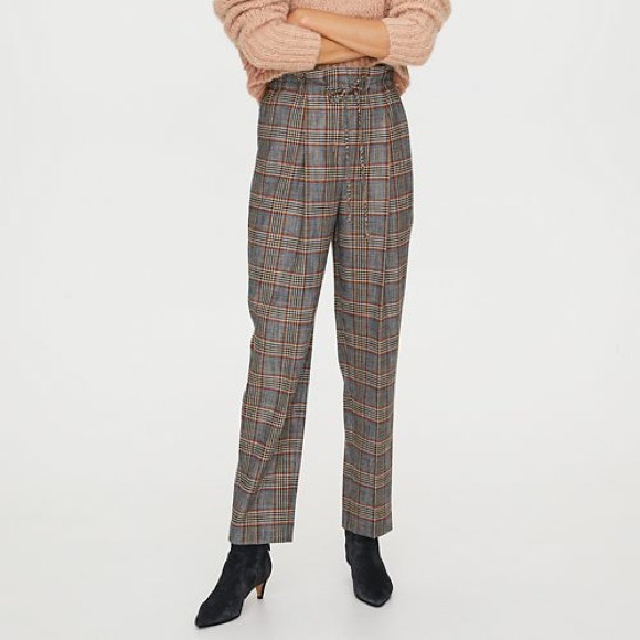 Aritzia Wilfred Alto Plaid Pant Size Large - Picture 1 of 4